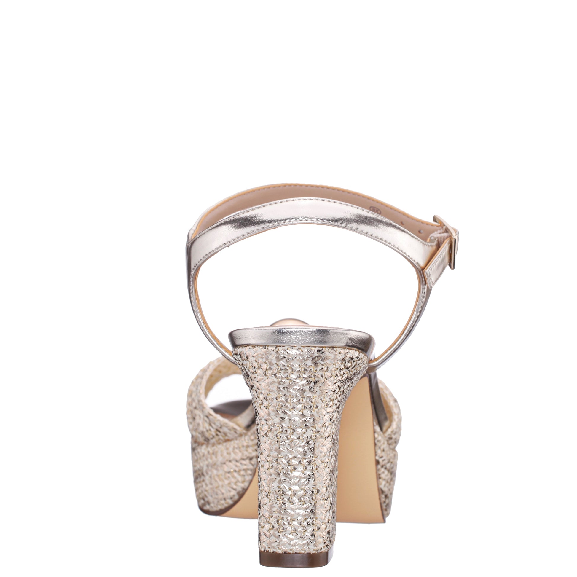 Nina Shoes Fancey Gold Sandal Mid-Heel Platform