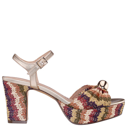 Nina Shoes Fancey Rainbow Sandal Mid-Heel Platform