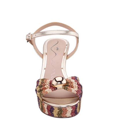Nina Shoes Fancey Rainbow Sandal Mid-Heel Platform