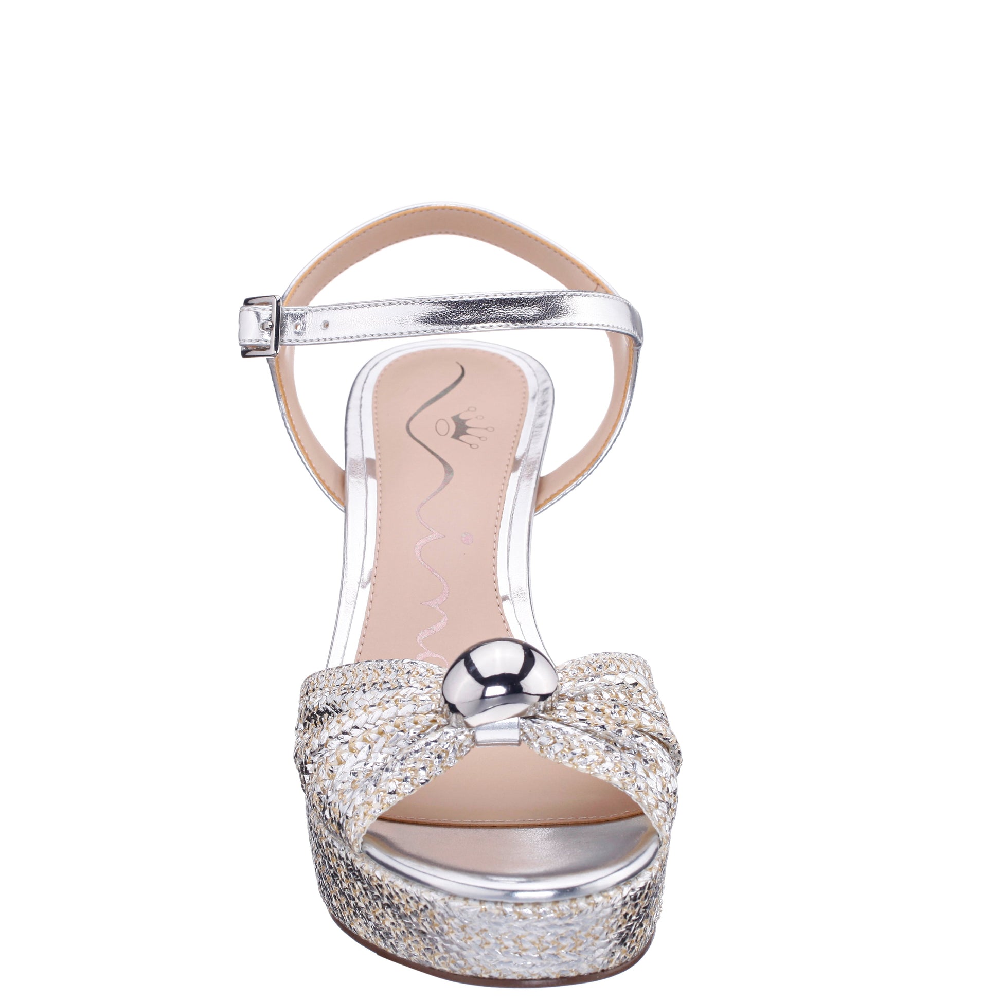 Nina Shoes Fancey Silver Sandal Mid-Heel Platform