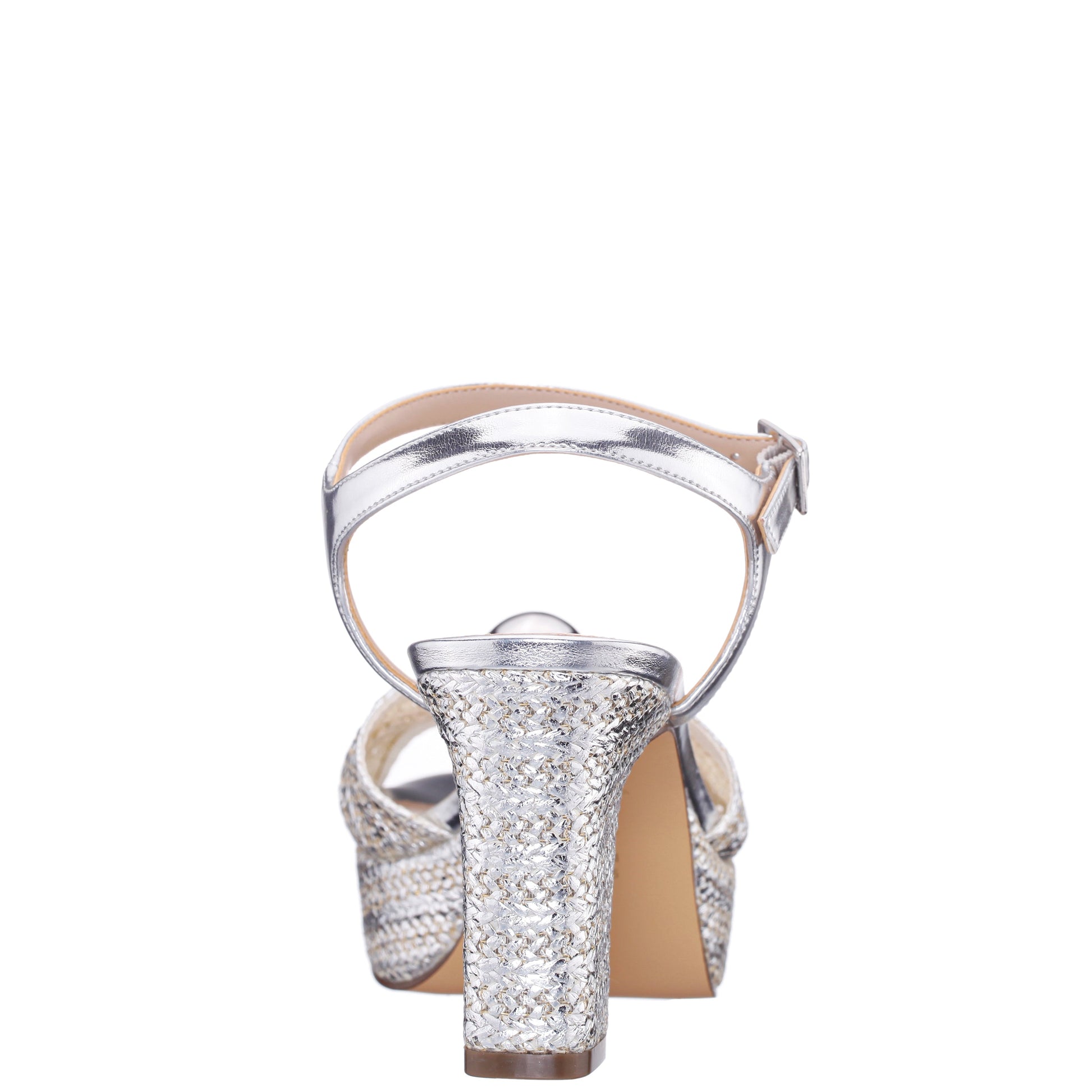 Nina Shoes Fancey Silver Sandal Mid-Heel Platform