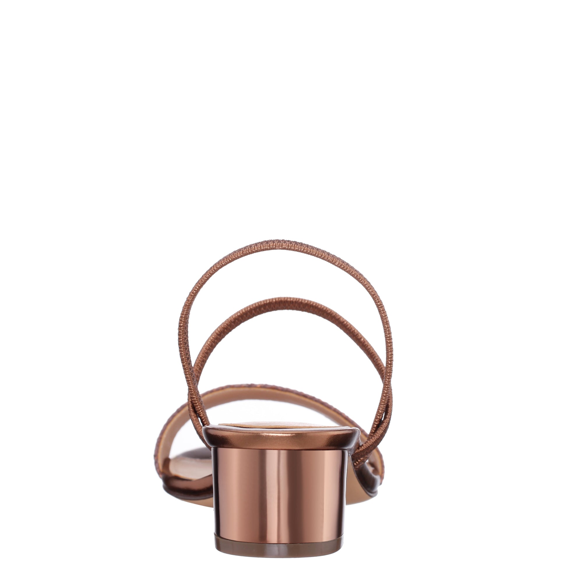 Nina Shoes Gessica Brown Metallic Straw Block Heel Sandal