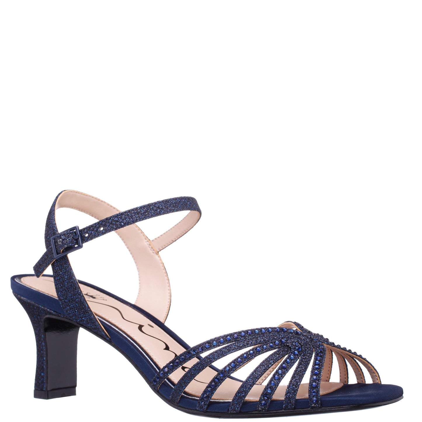 Nina Shoes Bryna Blue Ankle Strap Mid-Heel Sandals