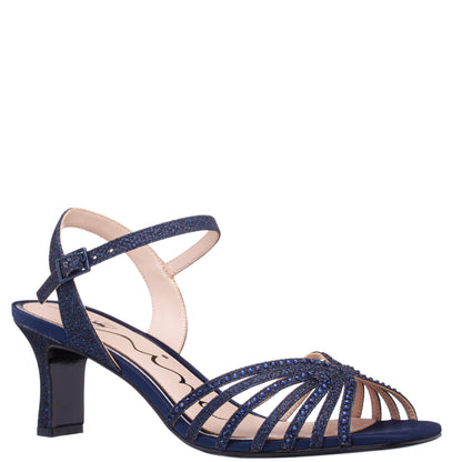 Nina Shoes Bryna Blue Ankle Strap Mid-Heel Sandals