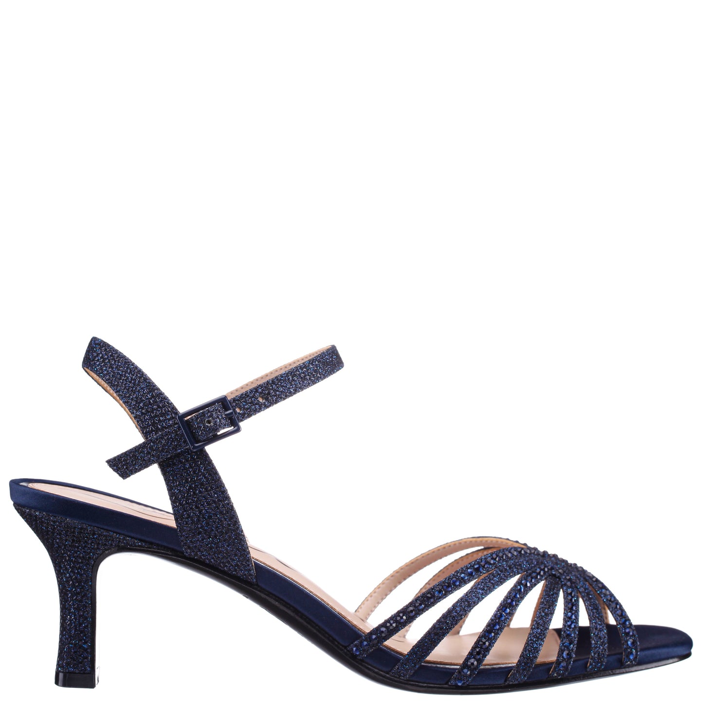 Nina Shoes Bryna Blue Ankle Strap Mid-Heel Sandals