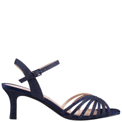 Nina Shoes Bryna Blue Ankle Strap Mid-Heel Sandals