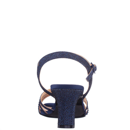 Nina Shoes Bryna Blue Ankle Strap Mid-Heel Sandals