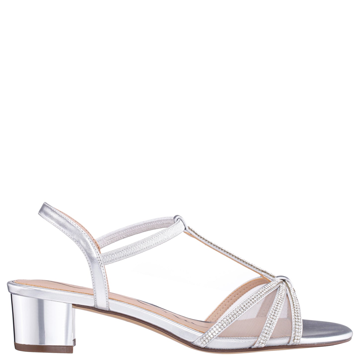 Nina Shoes Goldie Silver Sandal Low-Heel