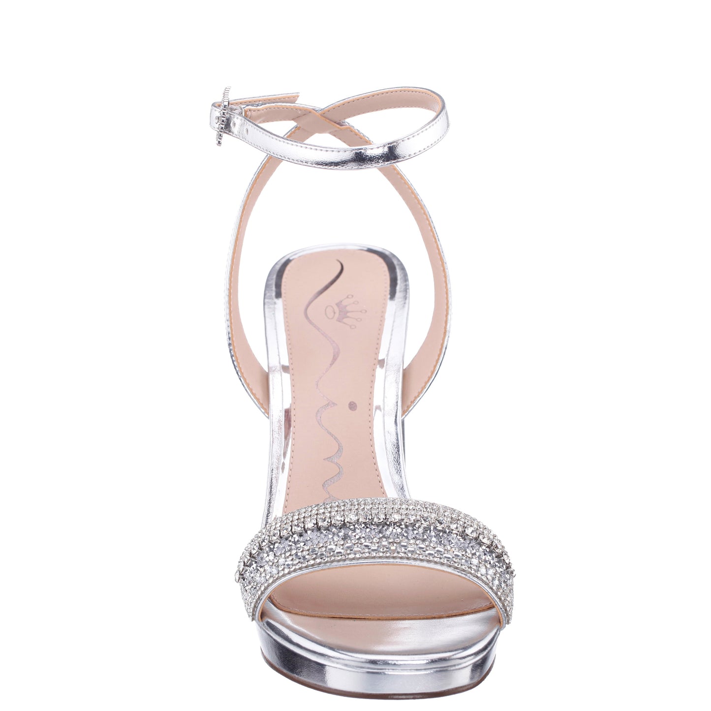 Nina Shoes Sofina Silver Block-Heel Platform Sandals