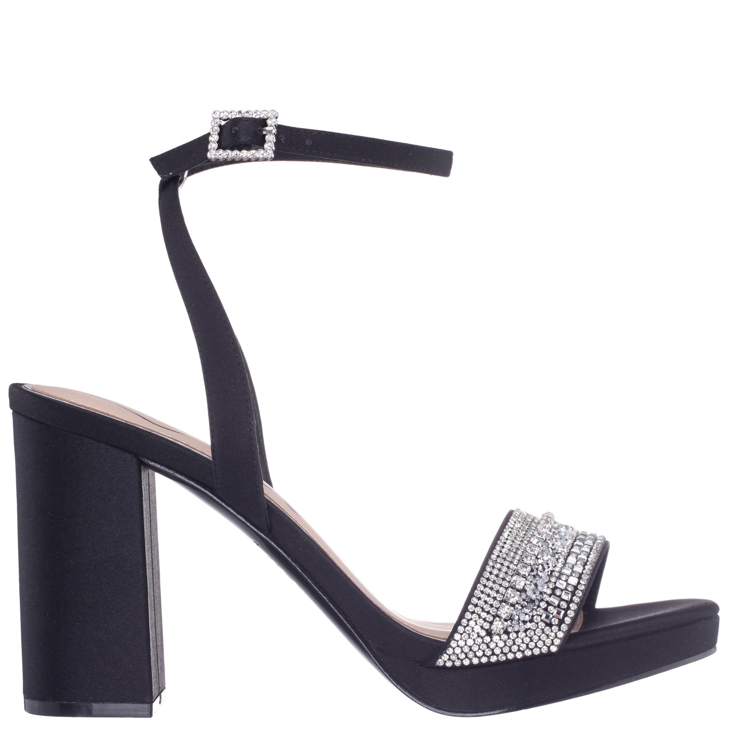 Nina Shoes Sofina Black Block-Heel Platform Sandals
