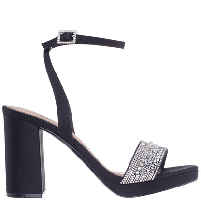 Nina Shoes Sofina Black Block-Heel Platform Sandals