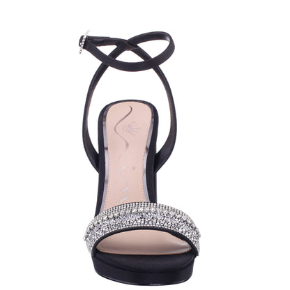 Nina Shoes Sofina Black Block-Heel Platform Sandals