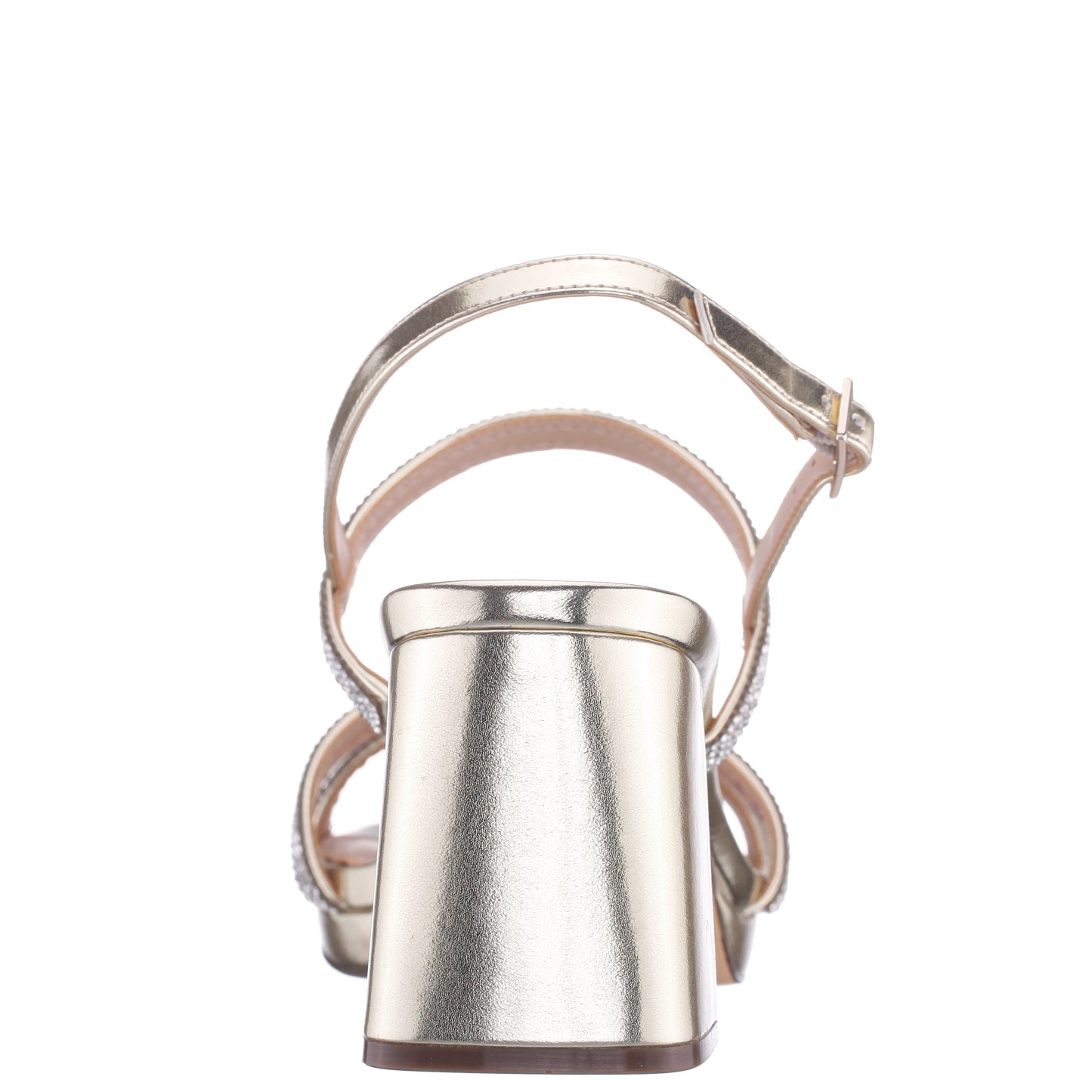 Nina Shoes Berna Platino Metallic Block-Heel Platform Sandals