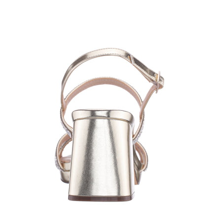 Nina Shoes Berna Platino Metallic Block-Heel Platform Sandals