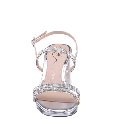 Nina Shoes Berna Silver Metallic Block-Heel Platform Sandals
