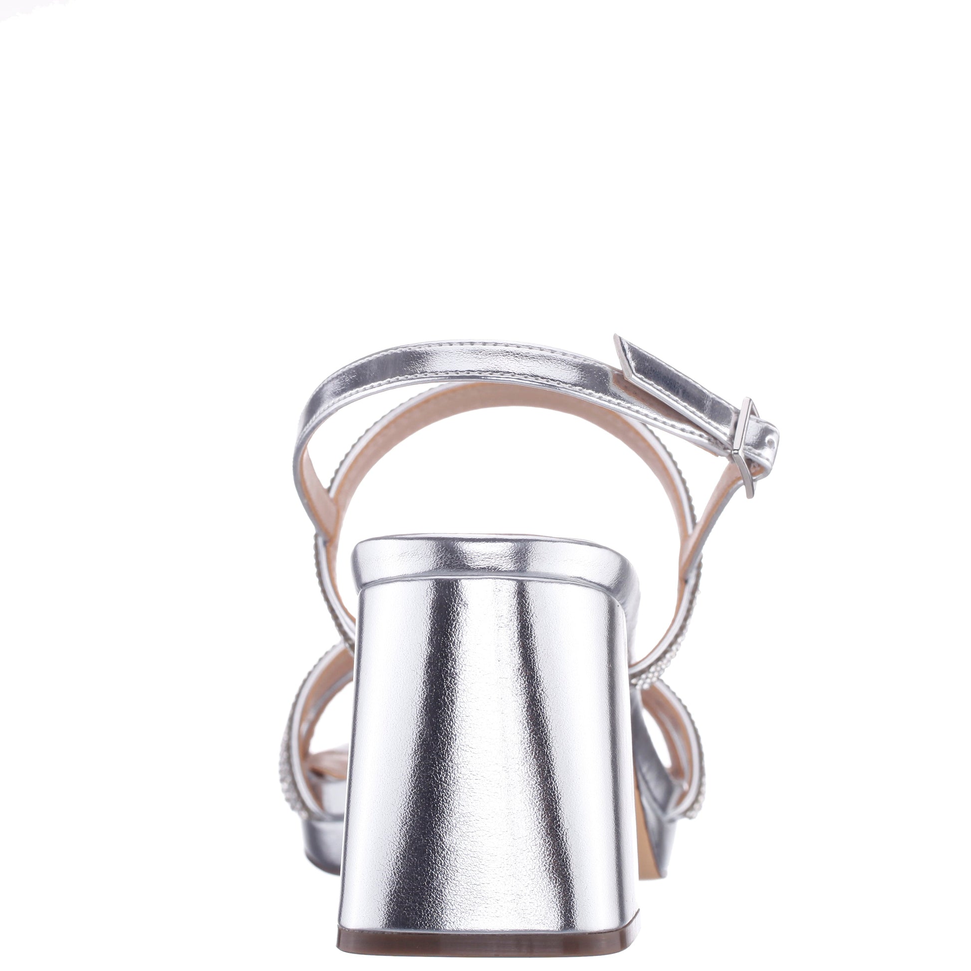 Nina Shoes Berna Silver Metallic Block-Heel Platform Sandals