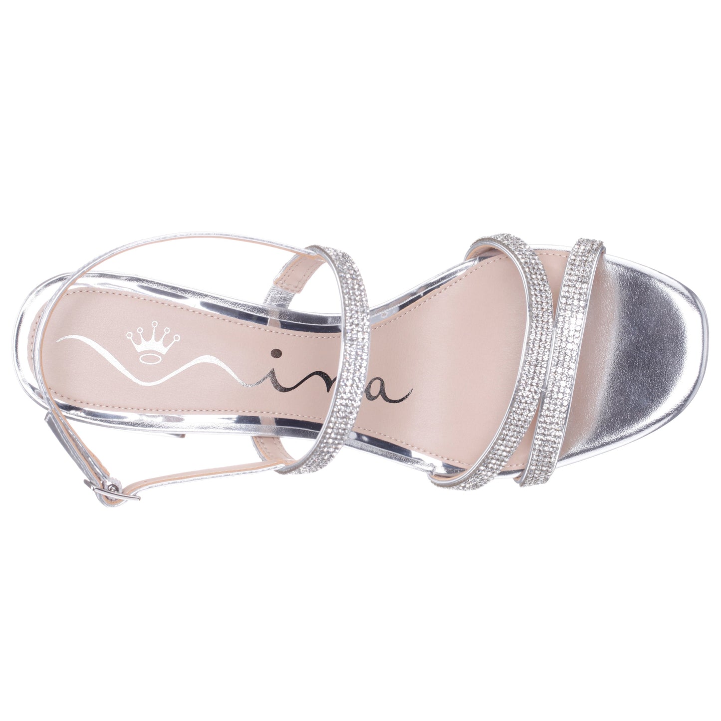 Nina Shoes Berna Silver Metallic Block-Heel Platform Sandals