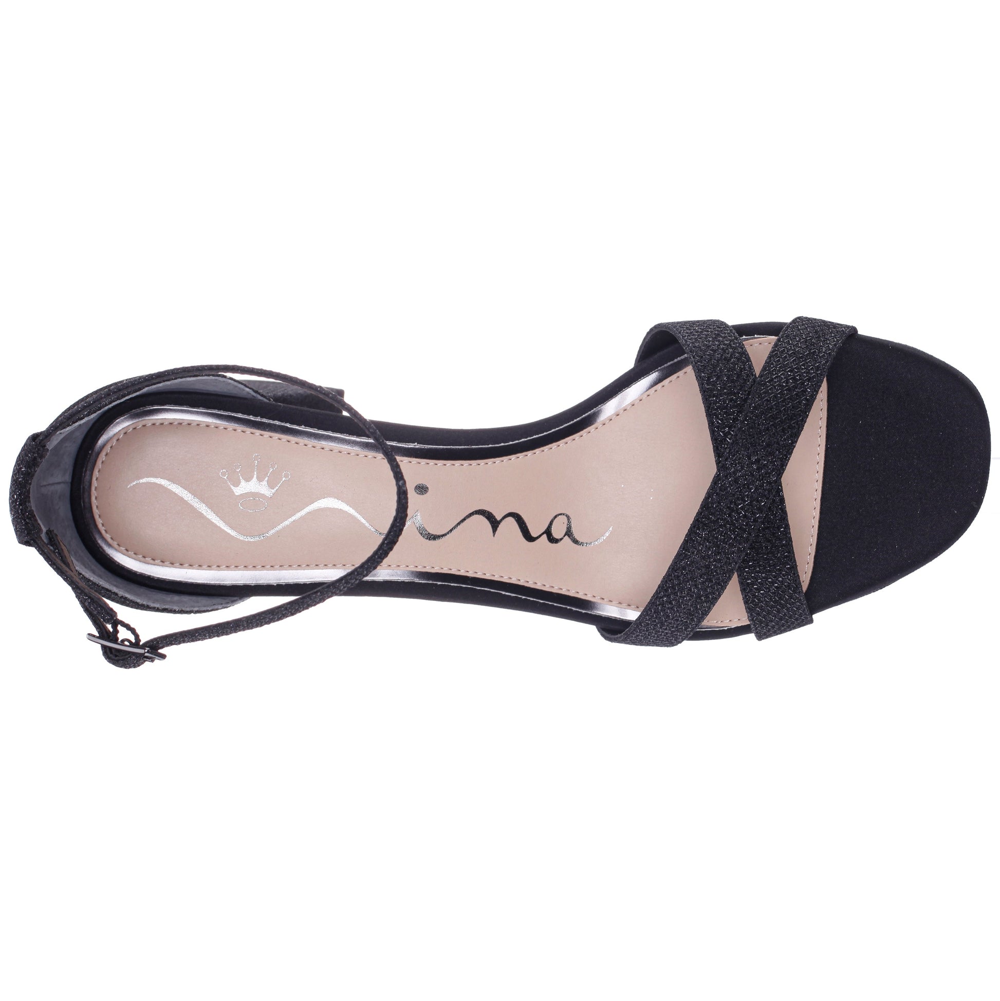 Nina Shoes Berneta Black Block-Heel Platform Sandals