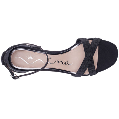 Nina Shoes Berneta Black Block-Heel Platform Sandals