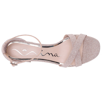 Nina Shoes Berneta Beige Block-Heel Platform Sandals