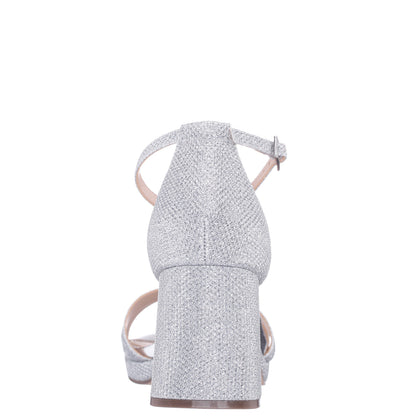 Nina Shoes Berneta Silver Block-Heel Platform Sandals