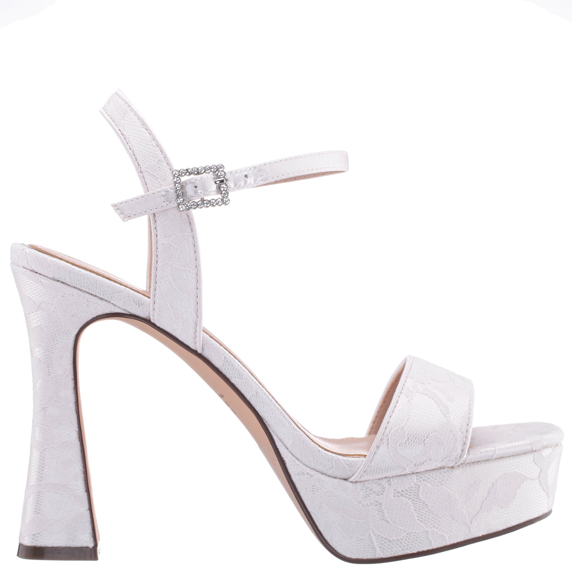 Nina Shoes Alma White Lace Ultra-High Platform Sandals