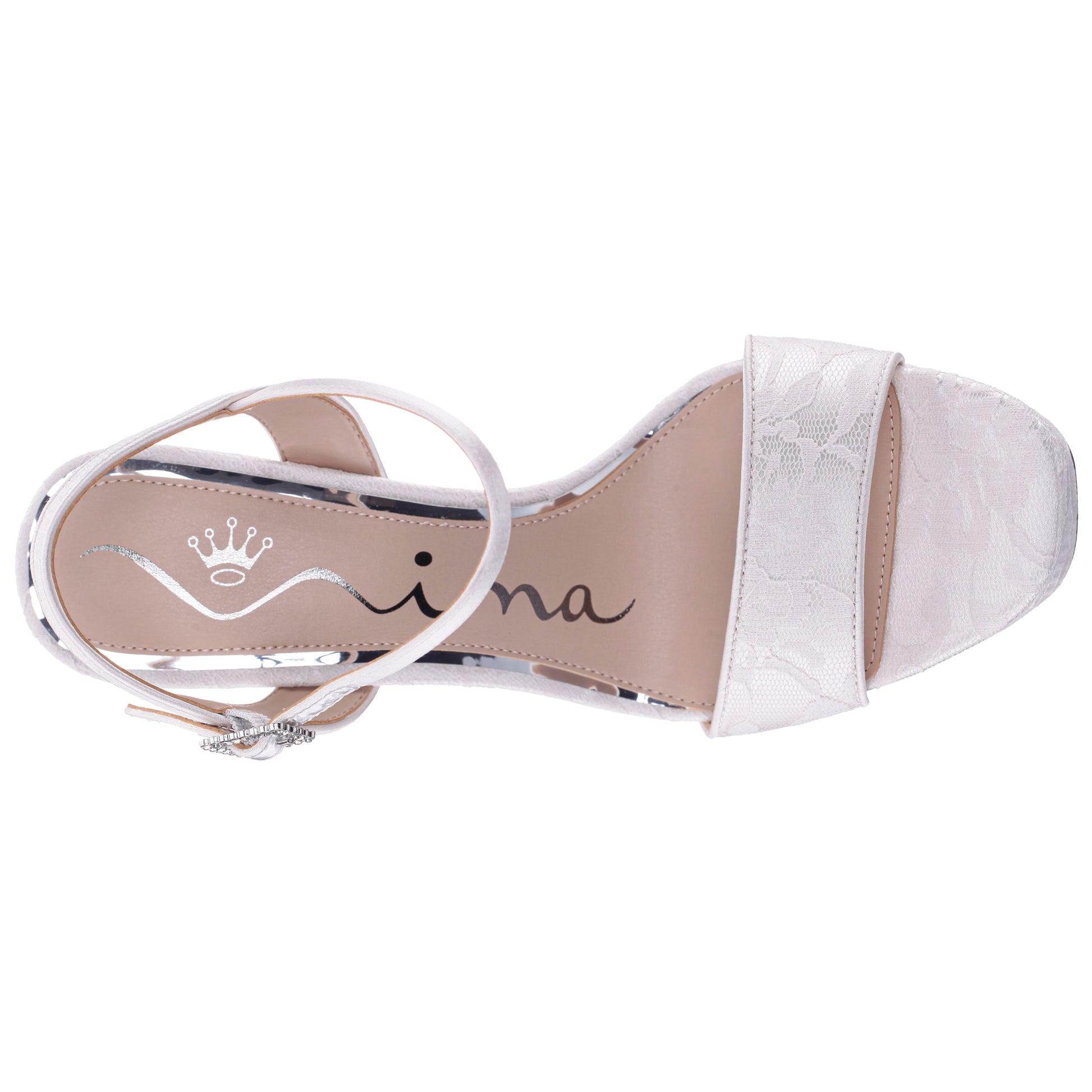 Nina Shoes Alma White Lace Ultra-High Platform Sandals