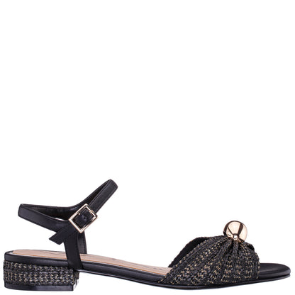 Nina Shoes Slater Black Flat Sandal Flat-Shoe