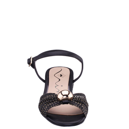 Nina Shoes Slater Black Flat Sandal Flat-Shoe
