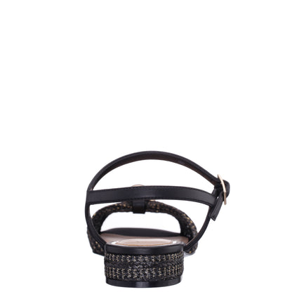 Nina Shoes Slater Black Flat Sandal Flat-Shoe