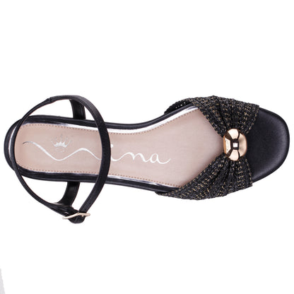Nina Shoes Slater Black Flat Sandal Flat-Shoe