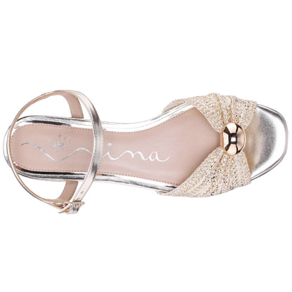 Nina Shoes Slater Gold Metallic Flat Sandal Flat-Shoe