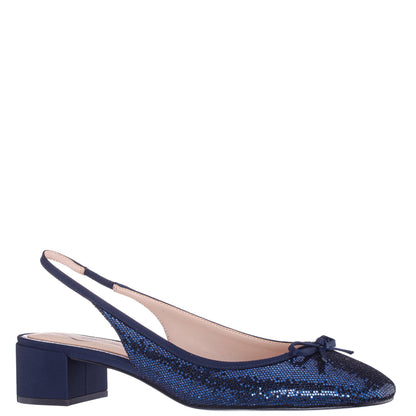 Nina Shoes Kourtny Blue Block-Heel Pumps