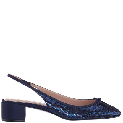 Nina Shoes Kourtny Blue Block-Heel Pumps