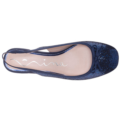 Nina Shoes Kourtny Blue Block-Heel Pumps