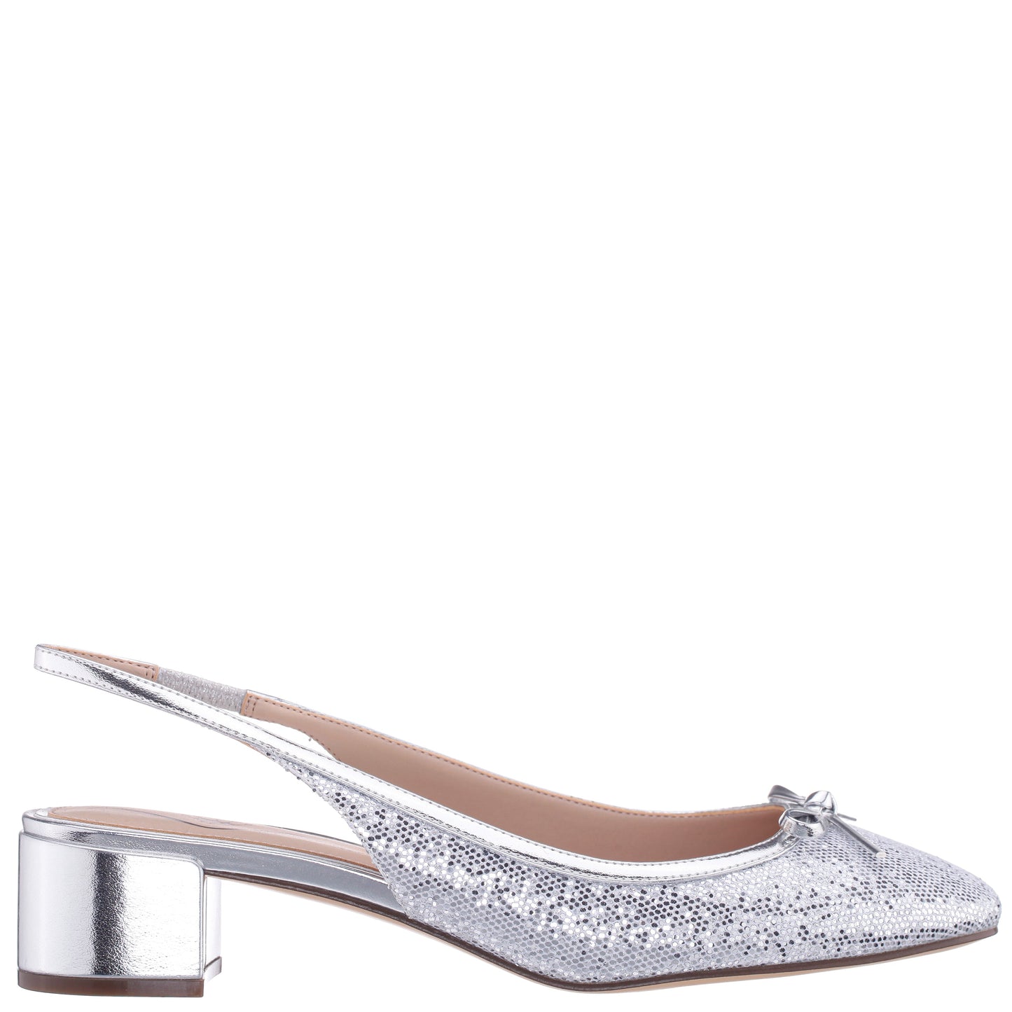 Nina Shoes Kourtny Silver Block-Heel Pumps