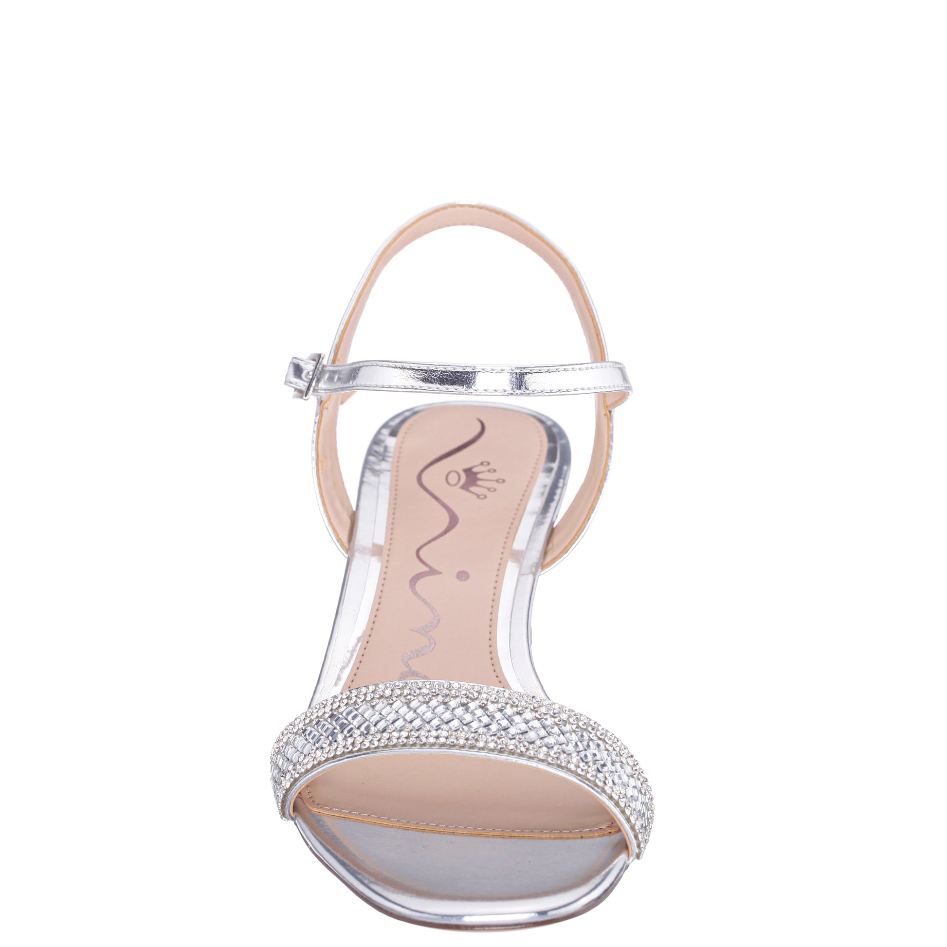 Nina Shoes Vonda Silver Metallic Foil Low-Heel Wedge Sandal