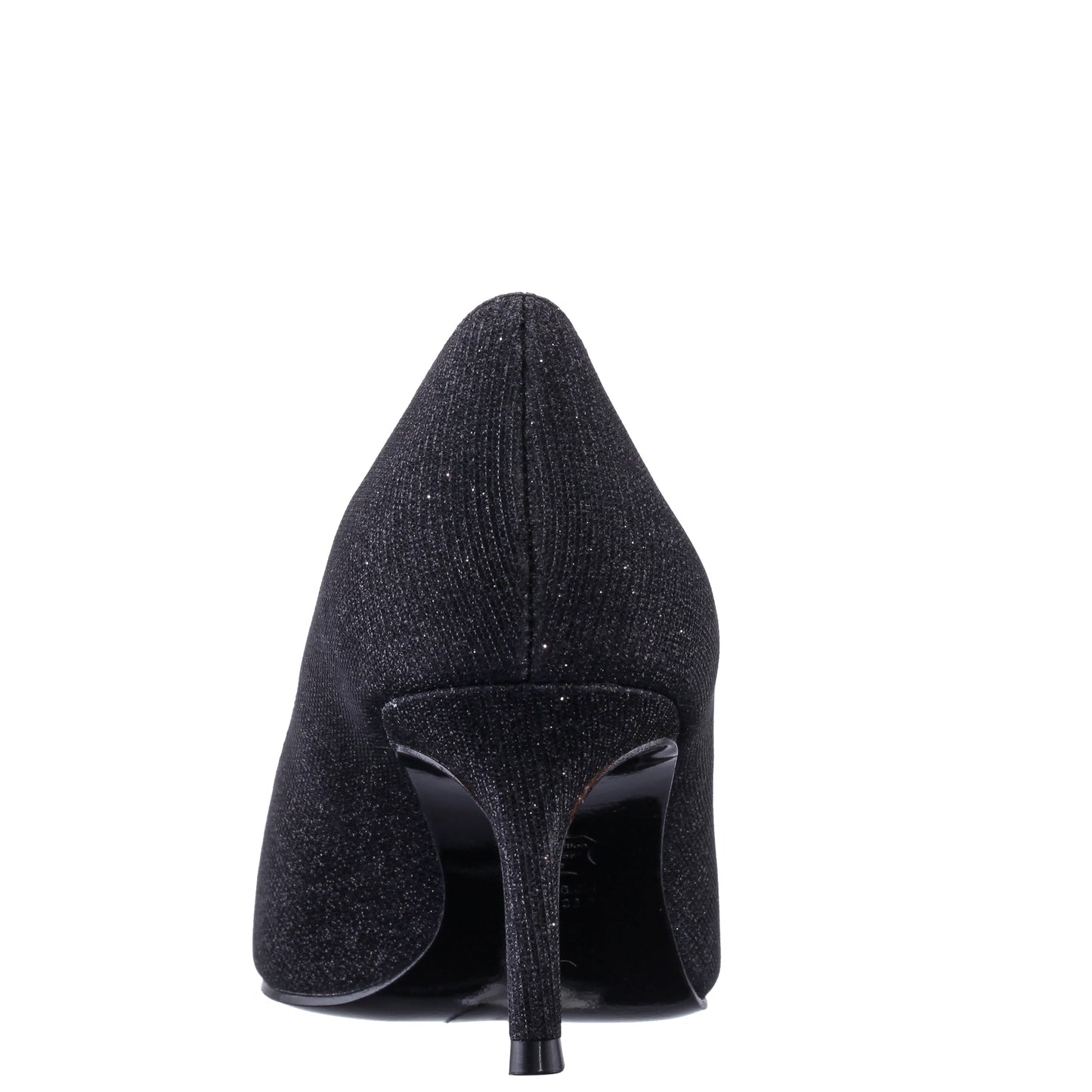 Nina Shoes Neya Black Textured Metallic Mid-Heel Pumps with Jeweled Buckle