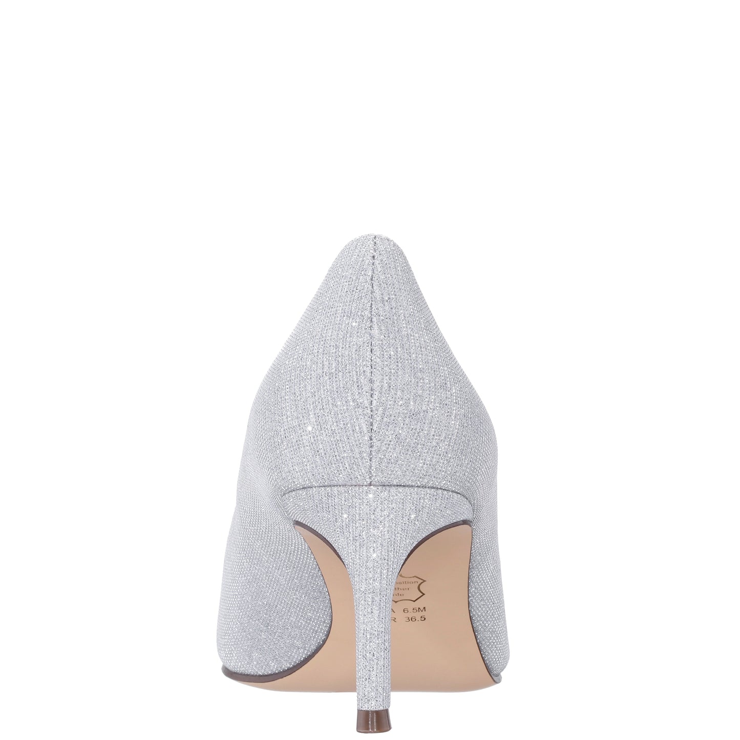 Nina Shoes Neya True Silver Textured Metallic Mid-Heel Pumps with Jeweled Buckle