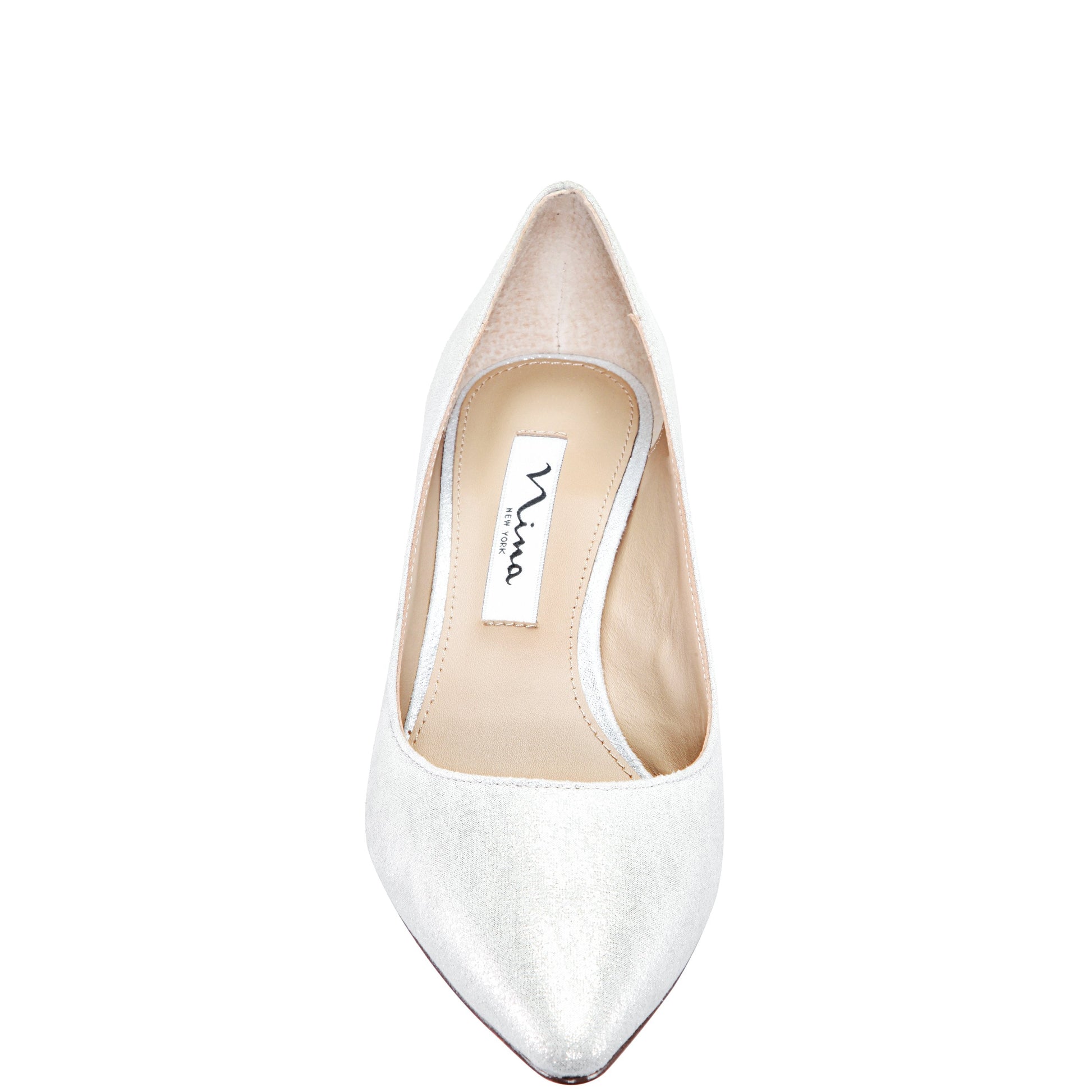 Nina Shoes Nina60 True Silver Suedette Mid-Heel Classic Pump