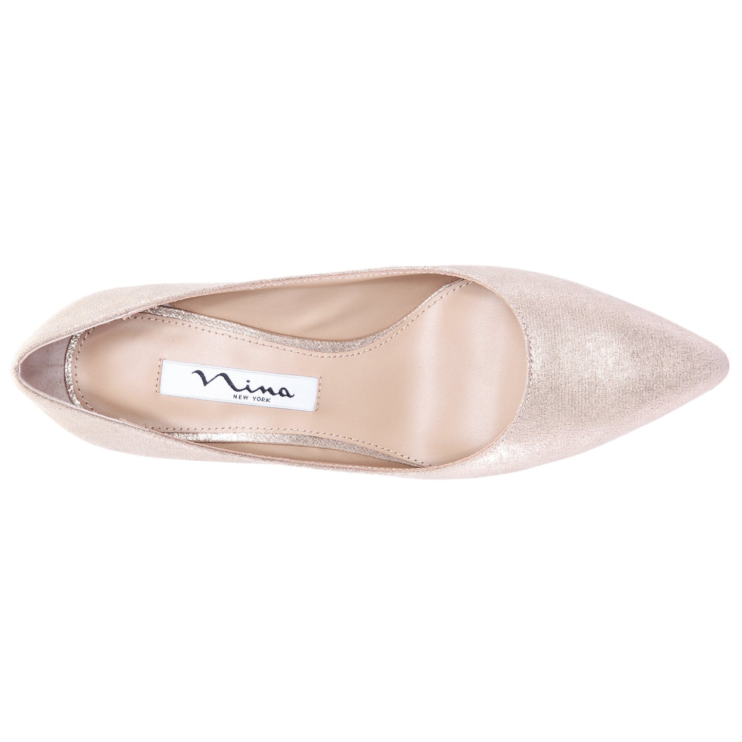 Nina Shoes Nina60 Taupe Metallic Suedette Mid-Heel Classic Pump