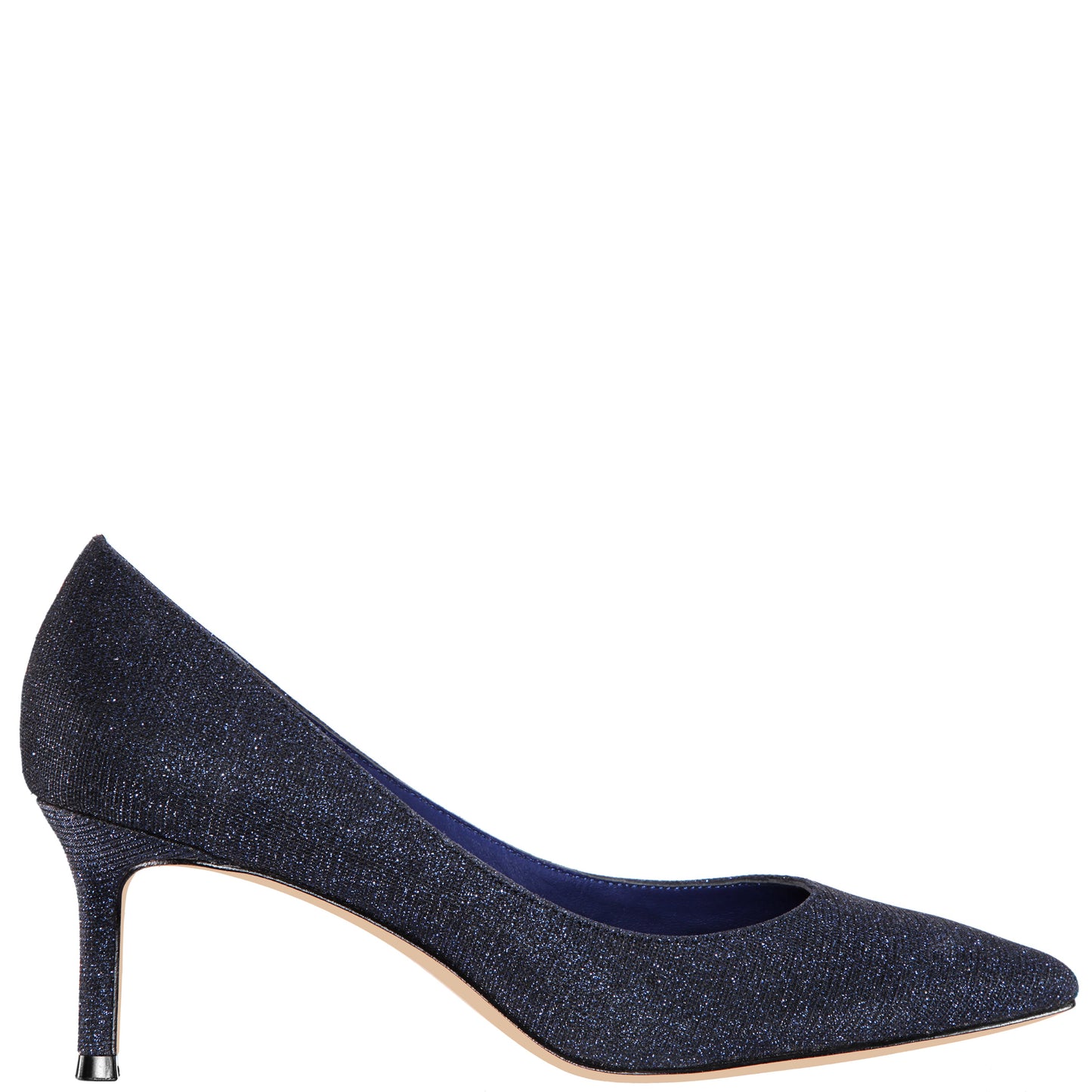 Nina Shoes Nina60 Navy Metallic Textured Mid-Heel Classic Pump