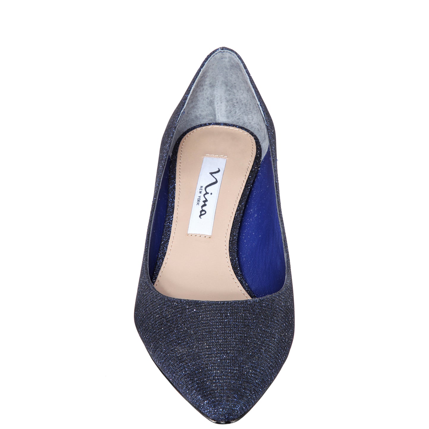 Nina Shoes Nina60 Navy Metallic Textured Mid-Heel Classic Pump