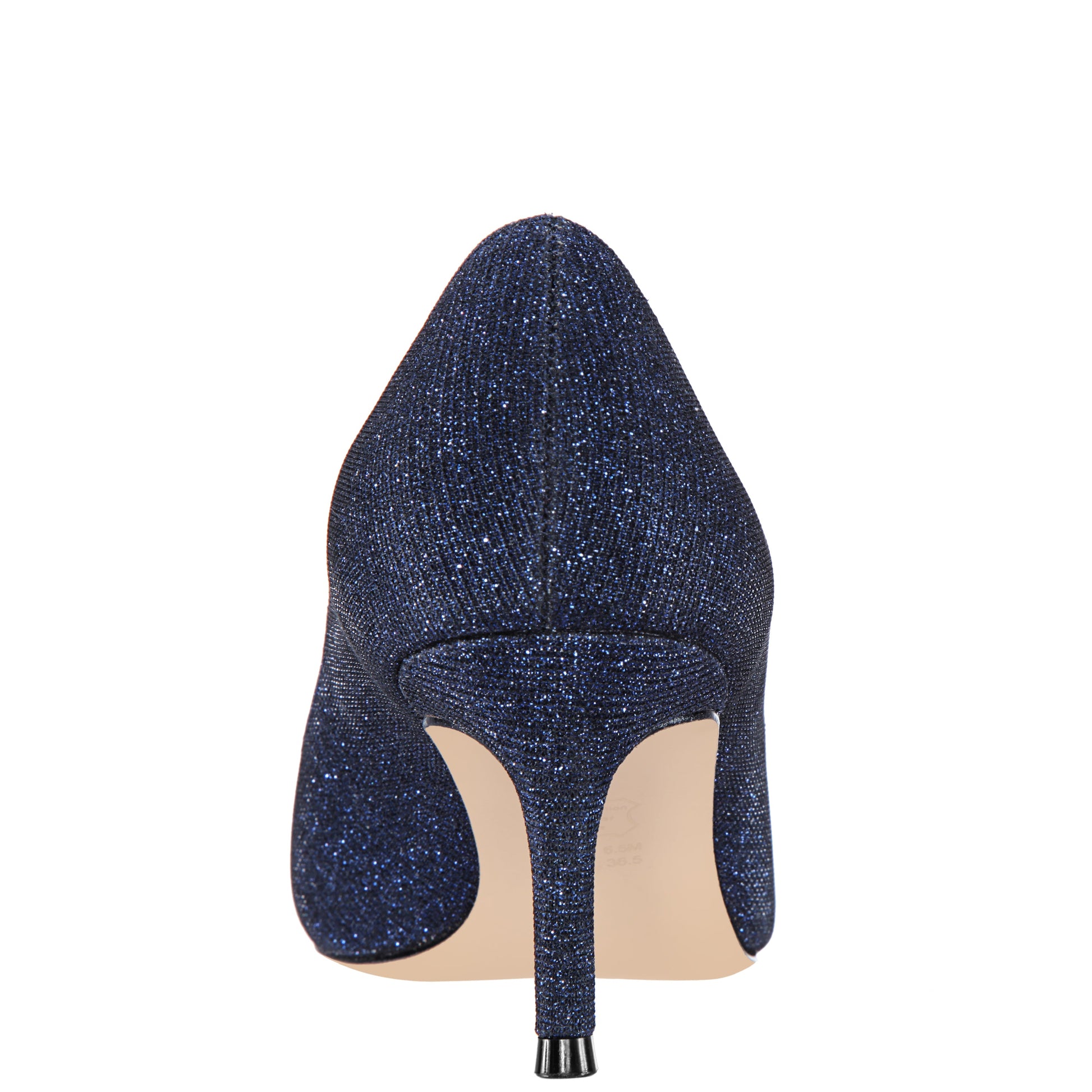 Nina Shoes Nina60 Navy Metallic Textured Mid-Heel Classic Pump