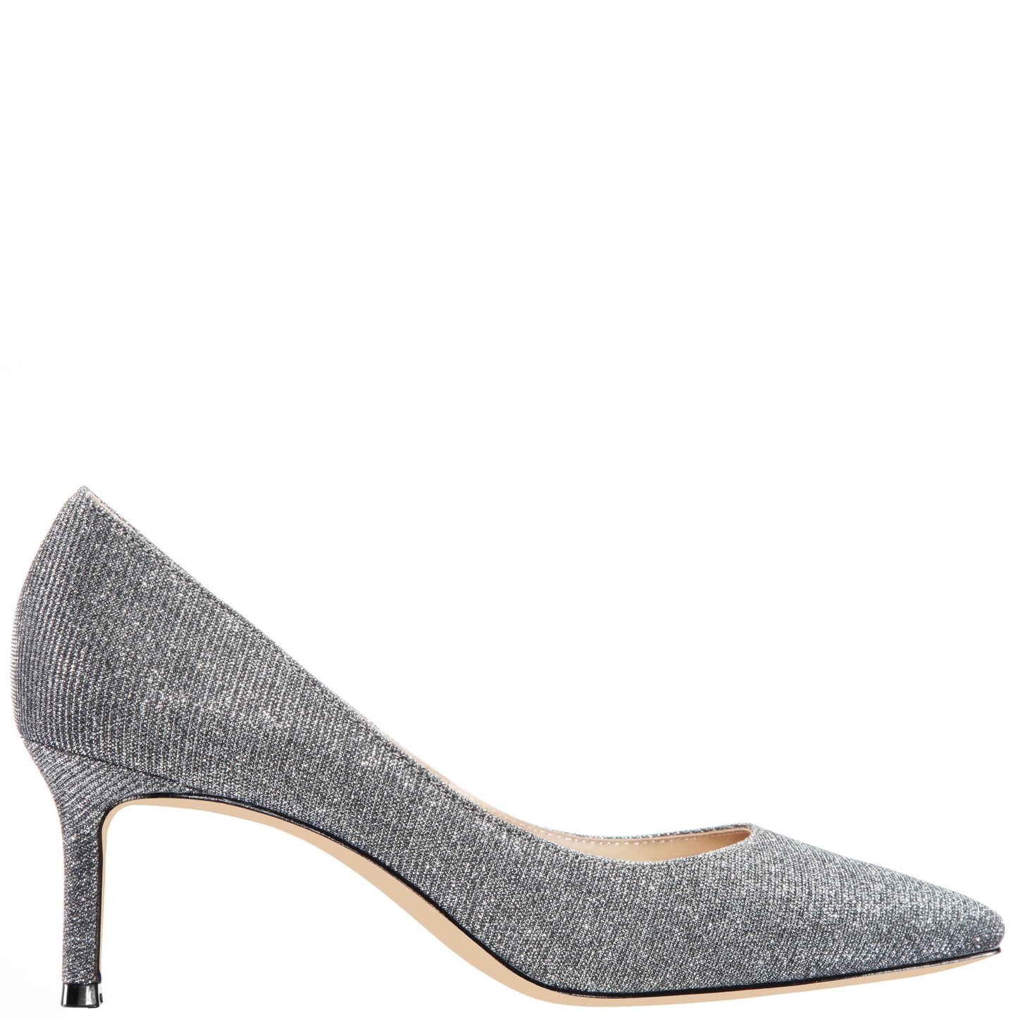 Nina Shoes Nina60 Charcoal Metallic Textured Mid-Heel Classic Pump