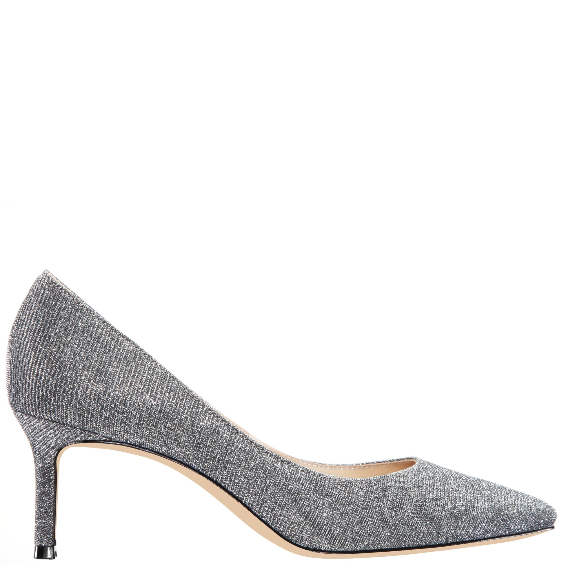 Nina Shoes Nina60 Charcoal Metallic Textured Mid-Heel Classic Pump