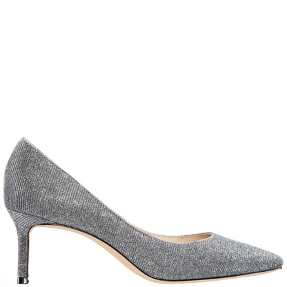 Nina Shoes Nina60 Charcoal Metallic Textured Mid-Heel Classic Pump