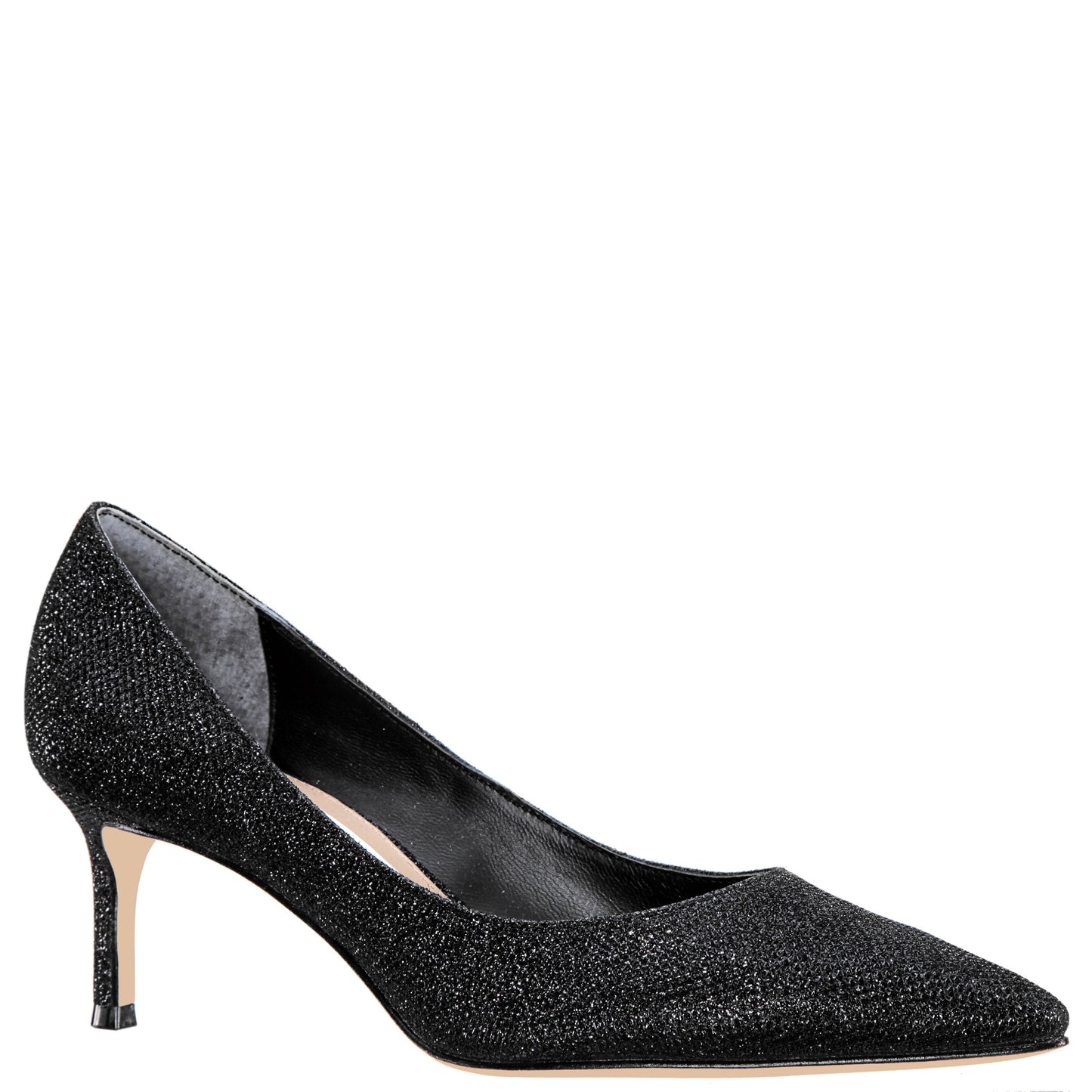 Nina Shoes Nina60 Noir Metallic Textured Mid-Heel Classic Pump