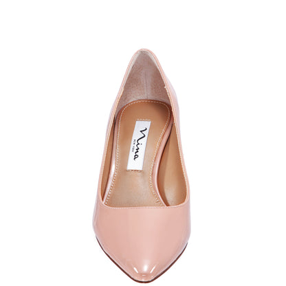 Nina Shoes Nina60 Rose Nude Patent Leatherette Mid-Heel Classic Pump