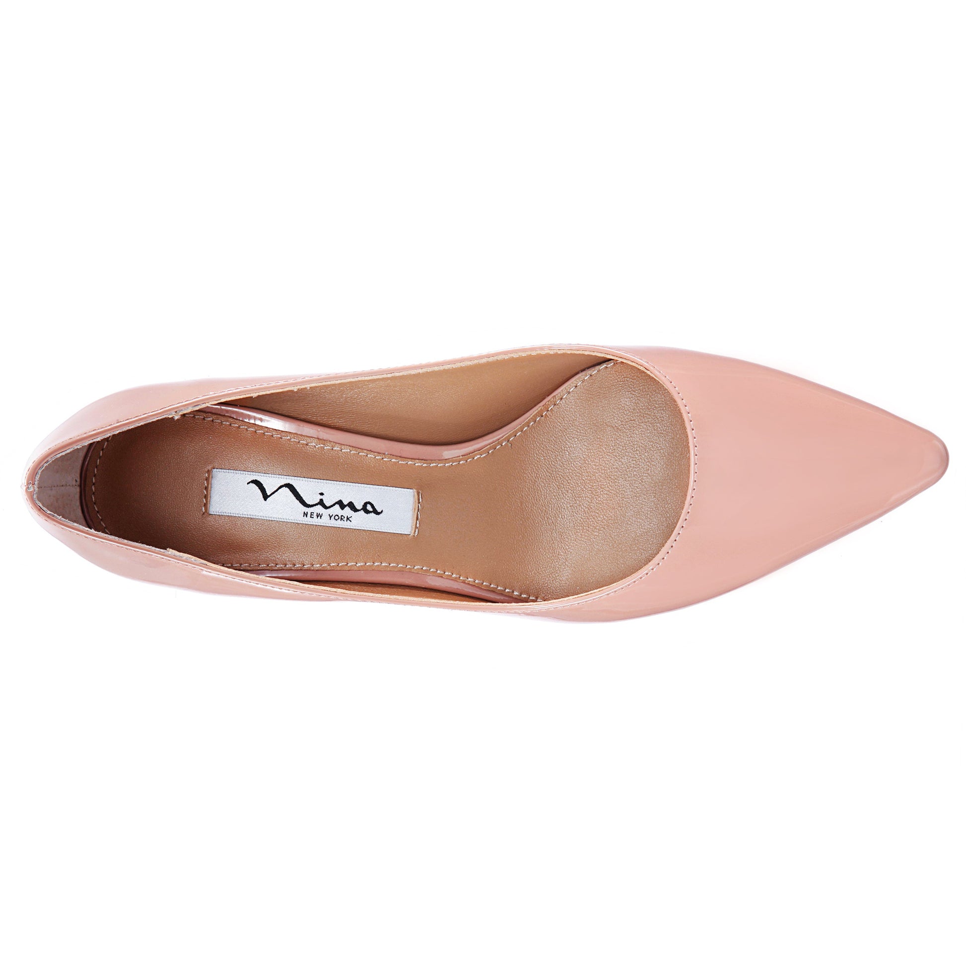 Nina Shoes Nina60 Rose Nude Patent Leatherette Mid-Heel Classic Pump